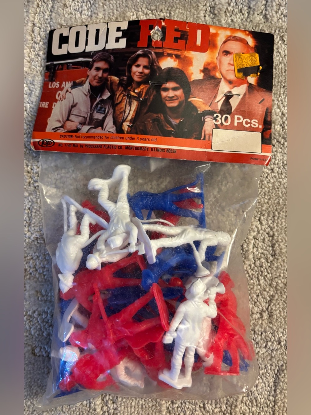 1981 Code Red 30-Piece Red, White & Blue Plastic Army Men - Party Favor Pack